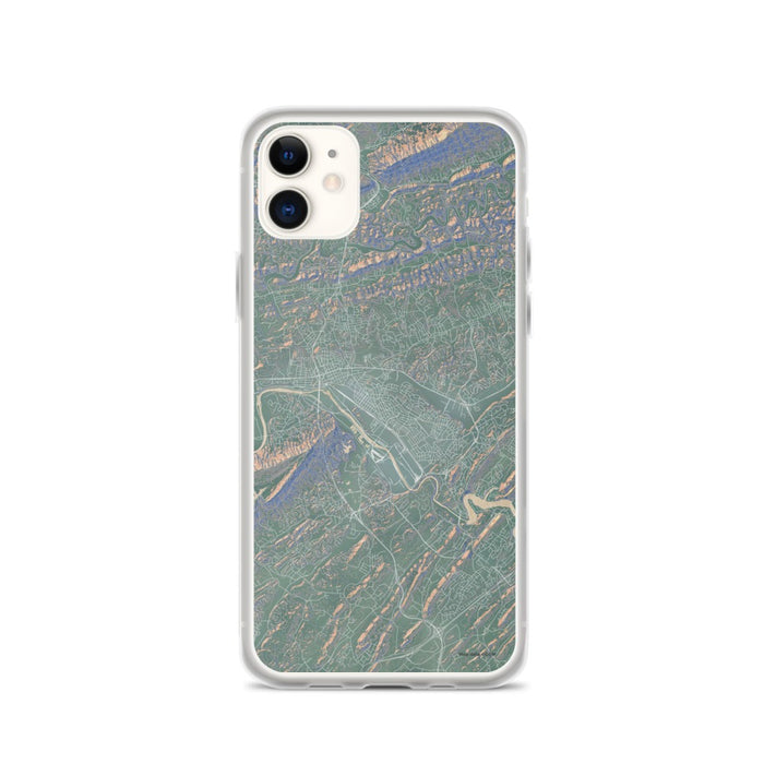 Custom iPhone 11 Kingsport Tennessee Map Phone Case in Afternoon