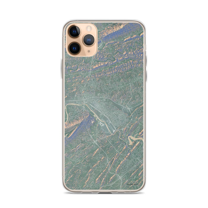 Custom iPhone 11 Pro Max Kingsport Tennessee Map Phone Case in Afternoon