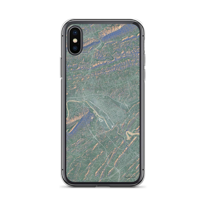 Custom iPhone X/XS Kingsport Tennessee Map Phone Case in Afternoon