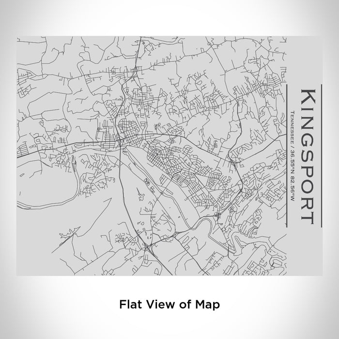 Rendered View of Kingsport Tennessee Map Engraving on 20oz Stainless Steel Insulated Bottle with Bamboo Top