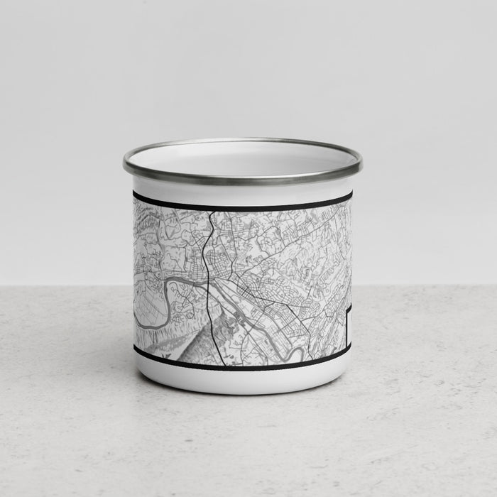 Front View Custom Kingsport Tennessee Map Enamel Mug in Classic