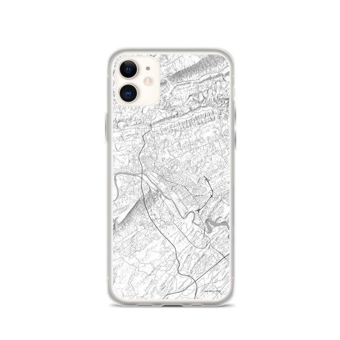 Custom iPhone 11 Kingsport Tennessee Map Phone Case in Classic
