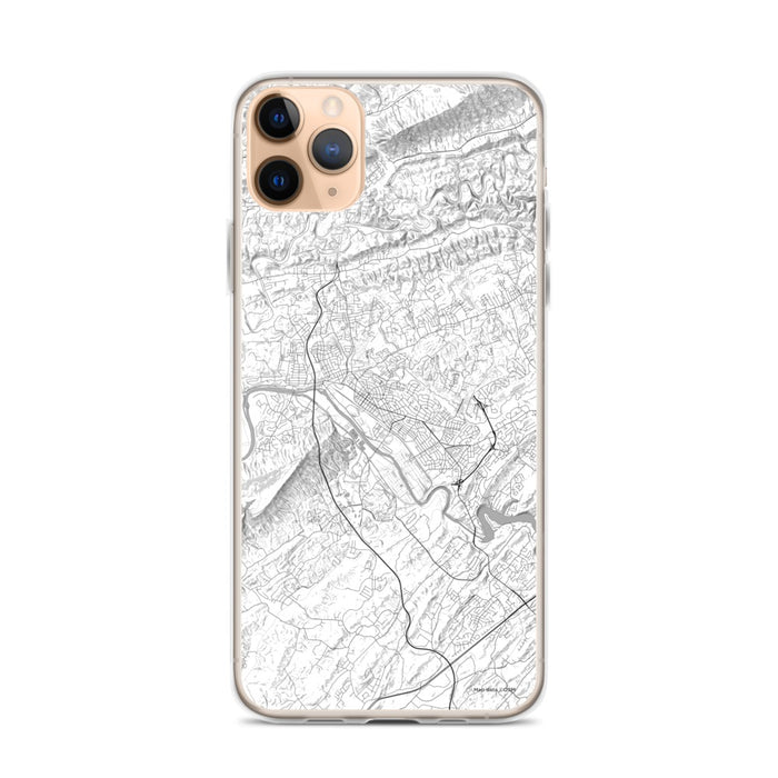 Custom iPhone 11 Pro Max Kingsport Tennessee Map Phone Case in Classic