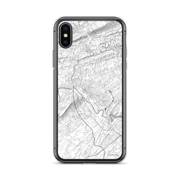 Custom iPhone X/XS Kingsport Tennessee Map Phone Case in Classic
