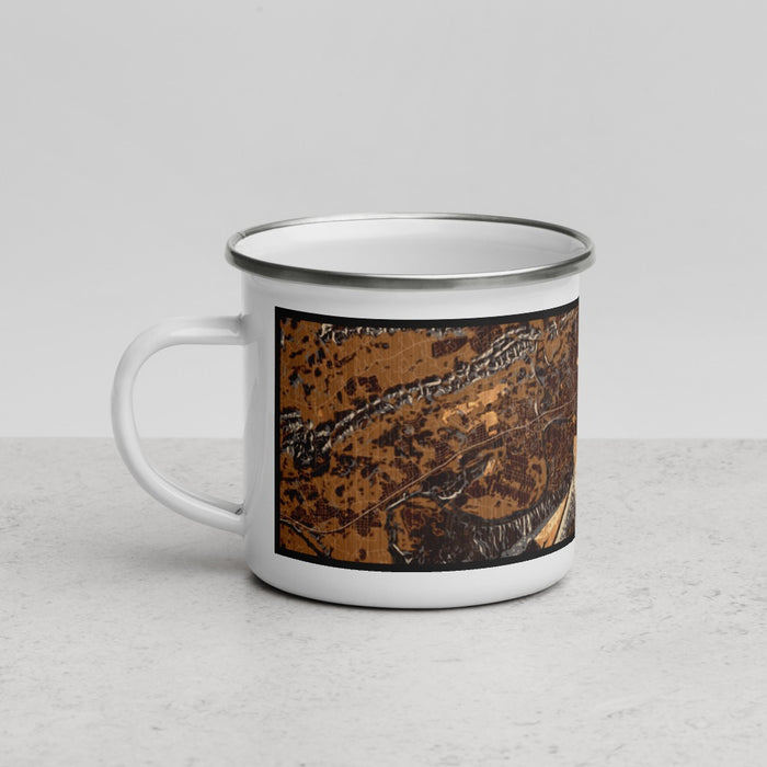 Left View Custom Kingsport Tennessee Map Enamel Mug in Ember