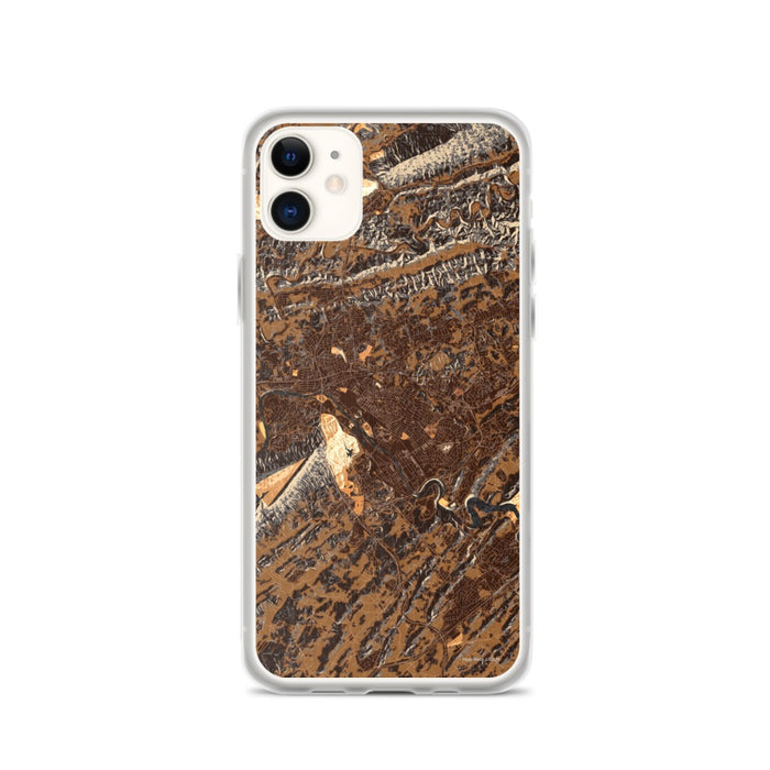 Custom iPhone 11 Kingsport Tennessee Map Phone Case in Ember