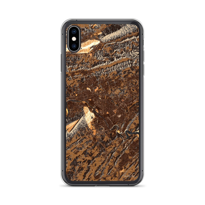 Custom iPhone XS Max Kingsport Tennessee Map Phone Case in Ember