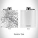 Rendered View of Kingsport Tennessee Map Engraving on 6oz Stainless Steel Flask in White