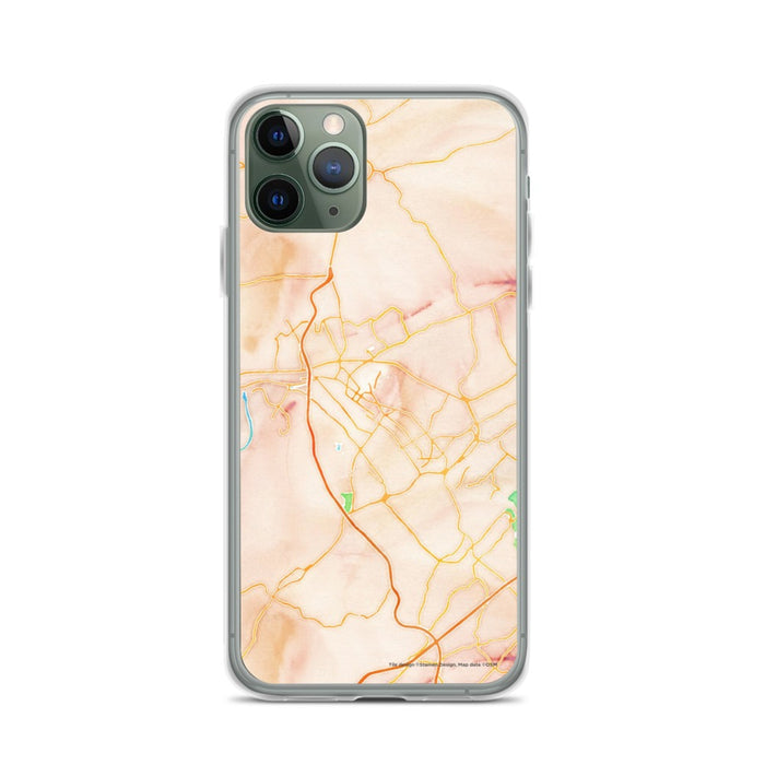 Custom iPhone 11 Pro Kingsport Tennessee Map Phone Case in Watercolor