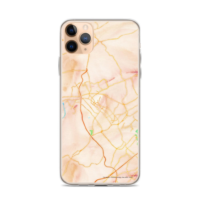 Custom iPhone 11 Pro Max Kingsport Tennessee Map Phone Case in Watercolor