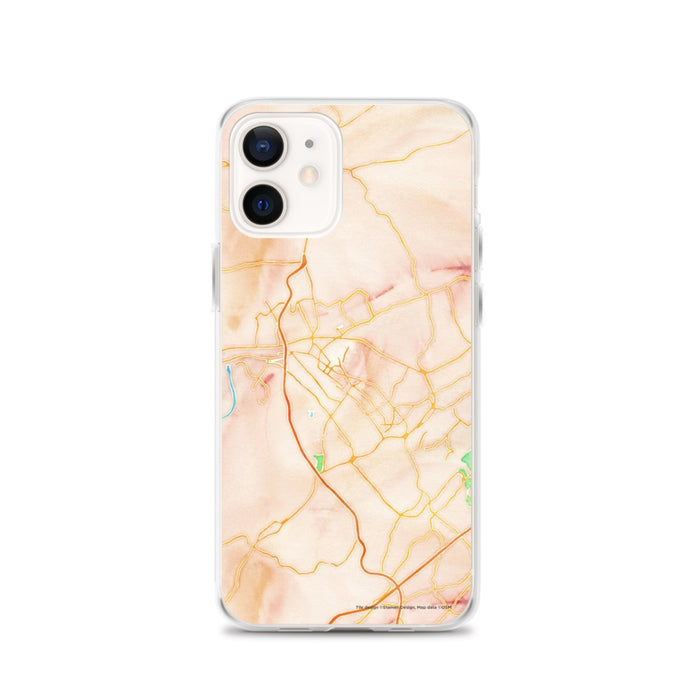 Custom iPhone 12 Kingsport Tennessee Map Phone Case in Watercolor