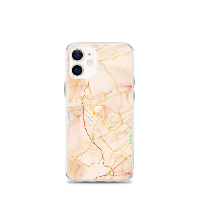 Custom iPhone 12 mini Kingsport Tennessee Map Phone Case in Watercolor
