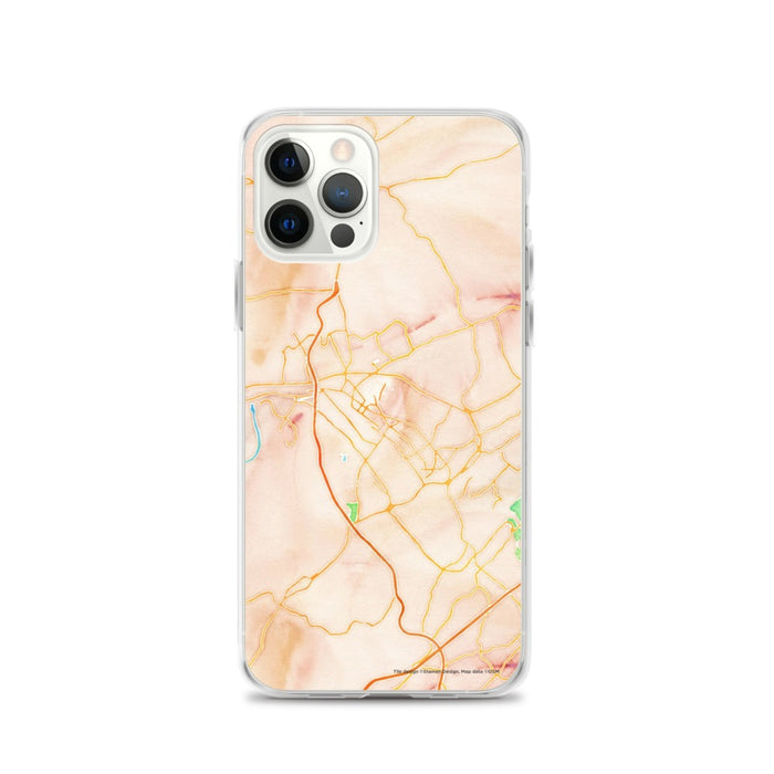 Custom iPhone 12 Pro Kingsport Tennessee Map Phone Case in Watercolor