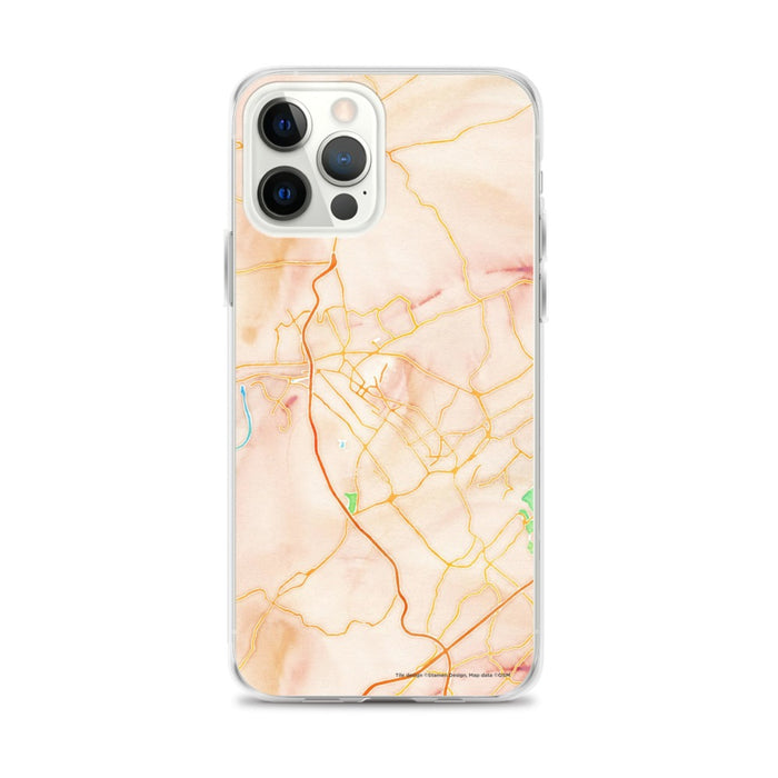 Custom iPhone 12 Pro Max Kingsport Tennessee Map Phone Case in Watercolor