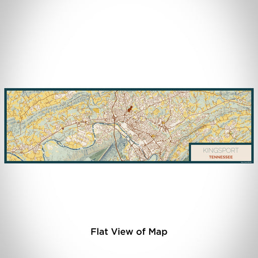 Flat View of Map Custom Kingsport Tennessee Map Enamel Mug in Woodblock