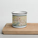 Front View Custom Kingsport Tennessee Map Enamel Mug in Woodblock on Cutting Board