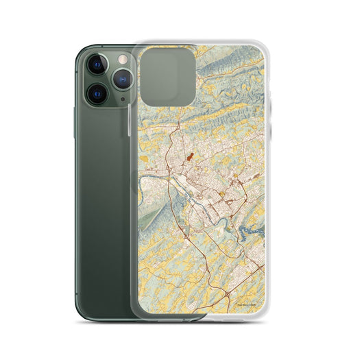 Custom Kingsport Tennessee Map Phone Case in Woodblock