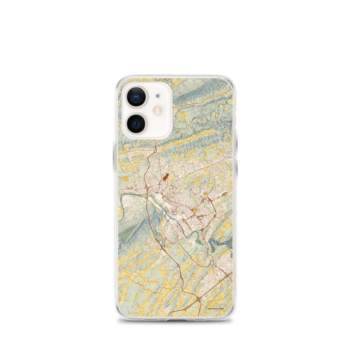 Custom iPhone 12 mini Kingsport Tennessee Map Phone Case in Woodblock
