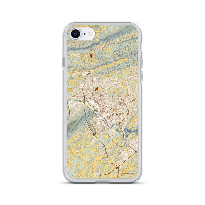 Custom iPhone SE Kingsport Tennessee Map Phone Case in Woodblock