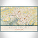 Kingsport Tennessee Map Print Landscape Orientation in Woodblock Style With Shaded Background