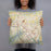 Person holding 18x18 Custom Kingsport Tennessee Map Throw Pillow in Woodblock