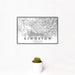 12x18 Kingston Jamaica Map Print Landscape Orientation in Classic Style With Small Cactus Plant in White Planter