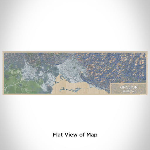 Flat View of Map Custom Kingston Jamaica Map Enamel Mug in Afternoon