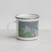 Left View Custom Kingston Jamaica Map Enamel Mug in Afternoon