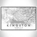 Kingston Jamaica Map Print Landscape Orientation in Classic Style With Shaded Background