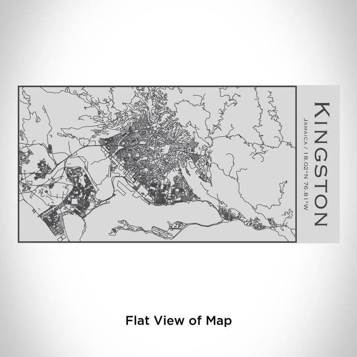 Rendered View of Kingston Jamaica Map Engraving on 17oz Stainless Steel Insulated Cola Bottle