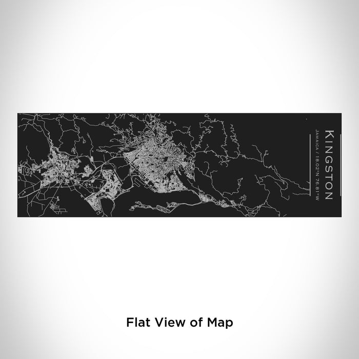 Rendered View of Kingston Jamaica Map Engraving on 10oz Stainless Steel Insulated Cup with Sliding Lid in Black