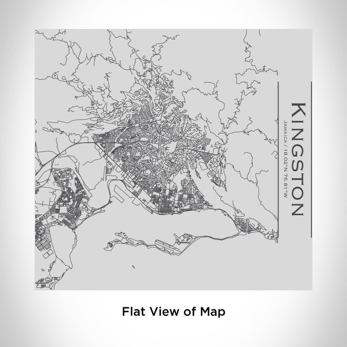 Rendered View of Kingston Jamaica Map Engraving on 17oz Stainless Steel Insulated Tumbler
