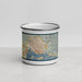 Front View Custom Kingston Jamaica Map Enamel Mug in Woodblock