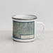 Right View Custom Kingston Jamaica Map Enamel Mug in Woodblock