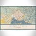 Kingston Jamaica Map Print Landscape Orientation in Woodblock Style With Shaded Background