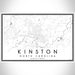 Kinston North Carolina Map Print Landscape Orientation in Classic Style With Shaded Background