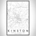 Kinston North Carolina Map Print Portrait Orientation in Classic Style With Shaded Background