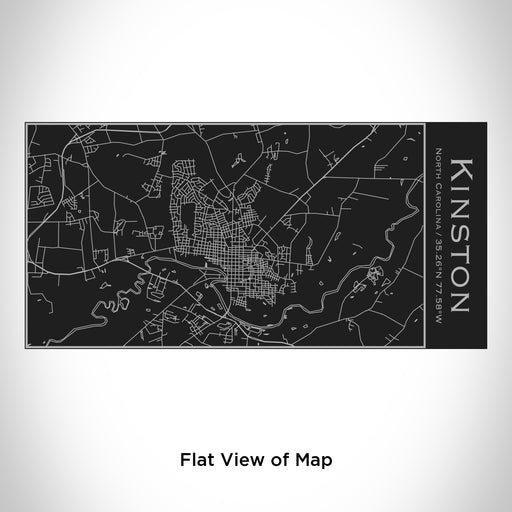 Rendered View of Kinston North Carolina Map Engraving on 17oz Stainless Steel Insulated Cola Bottle in Black