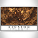 Kinston North Carolina Map Print Landscape Orientation in Ember Style With Shaded Background