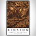 Kinston North Carolina Map Print Portrait Orientation in Ember Style With Shaded Background