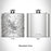 Rendered View of Kinston North Carolina Map Engraving on 6oz Stainless Steel Flask