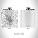 Rendered View of Kinston North Carolina Map Engraving on 6oz Stainless Steel Flask in White