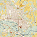 Kinston North Carolina Map Print in Woodblock Style Zoomed In Close Up Showing Details