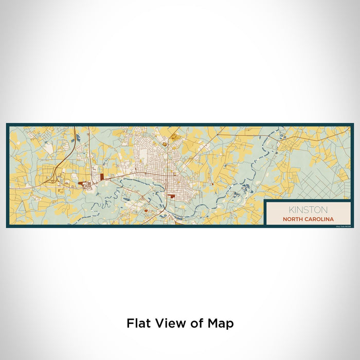 Flat View of Map Custom Kinston North Carolina Map Enamel Mug in Woodblock