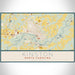 Kinston North Carolina Map Print Landscape Orientation in Woodblock Style With Shaded Background