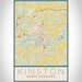 Kinston North Carolina Map Print Portrait Orientation in Woodblock Style With Shaded Background