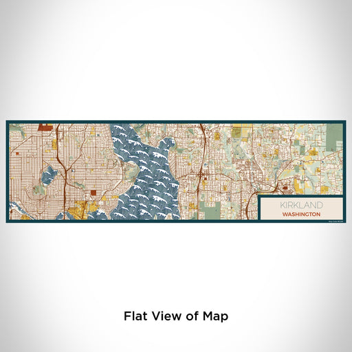 Flat View of Map Custom Kirkland Washington Map Enamel Mug in Woodblock