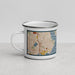 Left View Custom Kirkland Washington Map Enamel Mug in Woodblock