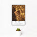 12x18 Kirksville Missouri Map Print Portrait Orientation in Ember Style With Small Cactus Plant in White Planter
