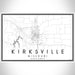 Kirksville Missouri Map Print Landscape Orientation in Classic Style With Shaded Background